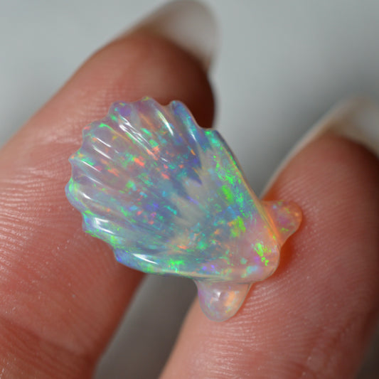 4.57ct Jelly Crystal Rainbow Shell Carving