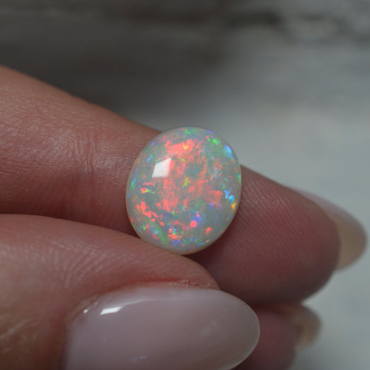 3.26ct Vibrant Red White Oval