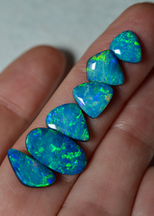 6 Blue & Green Doublet Parcel