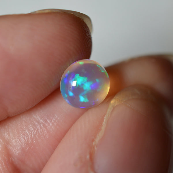 1ct Full Transparent Blue Round