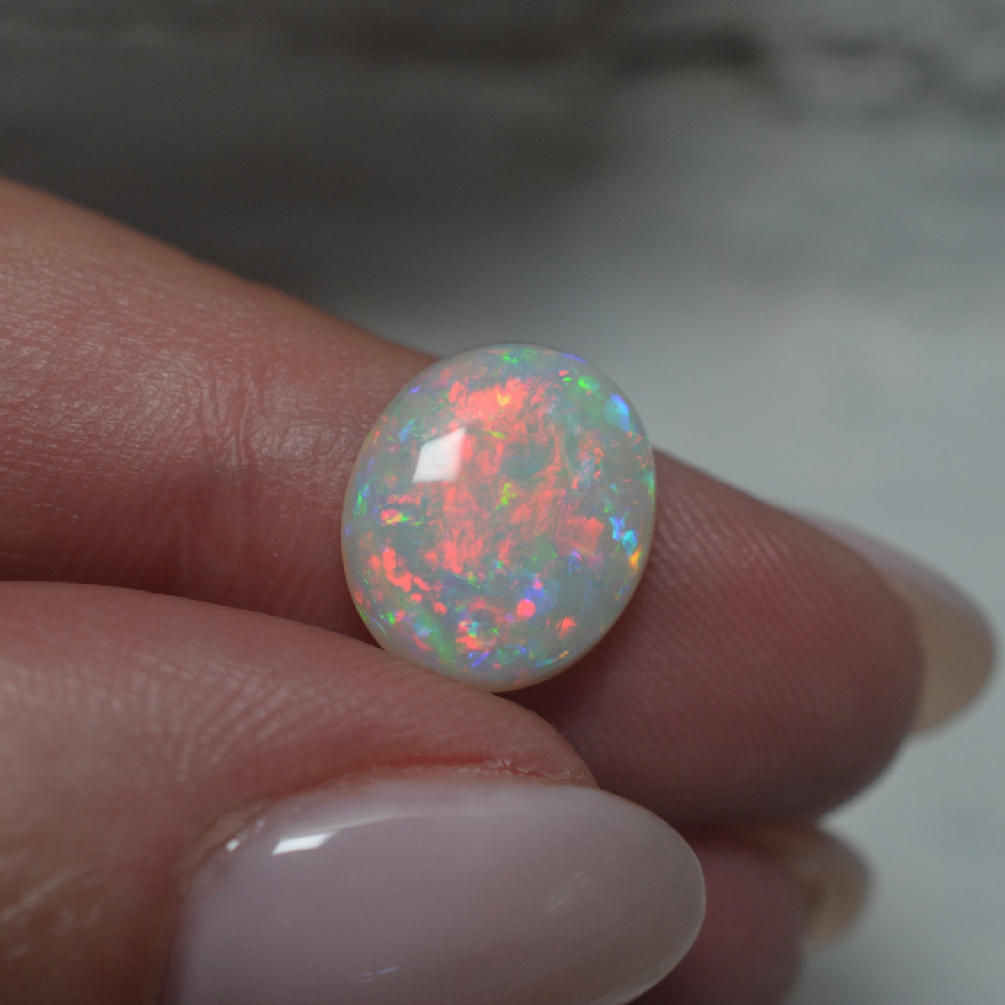 3.26ct Vibrant Red White Oval