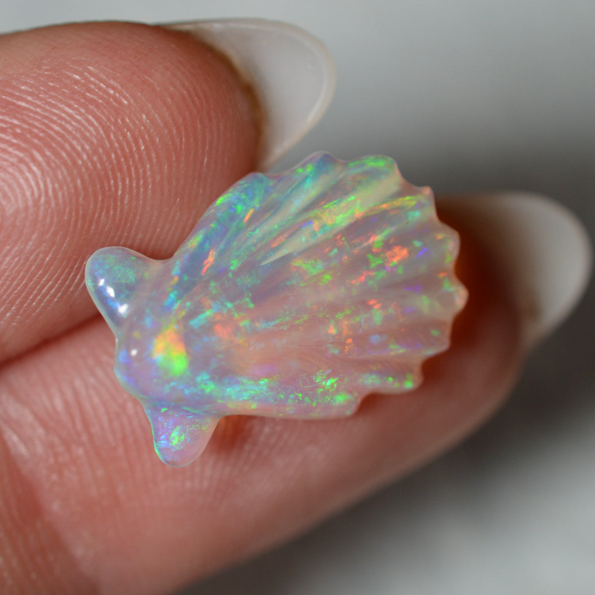 4.57ct Jelly Crystal Rainbow Shell Carving