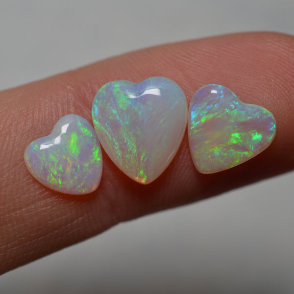 3 Crystal Opal Heart Parcel