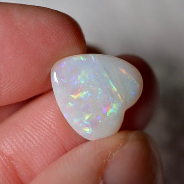 3.72ct White Rainbow Pastel Heart