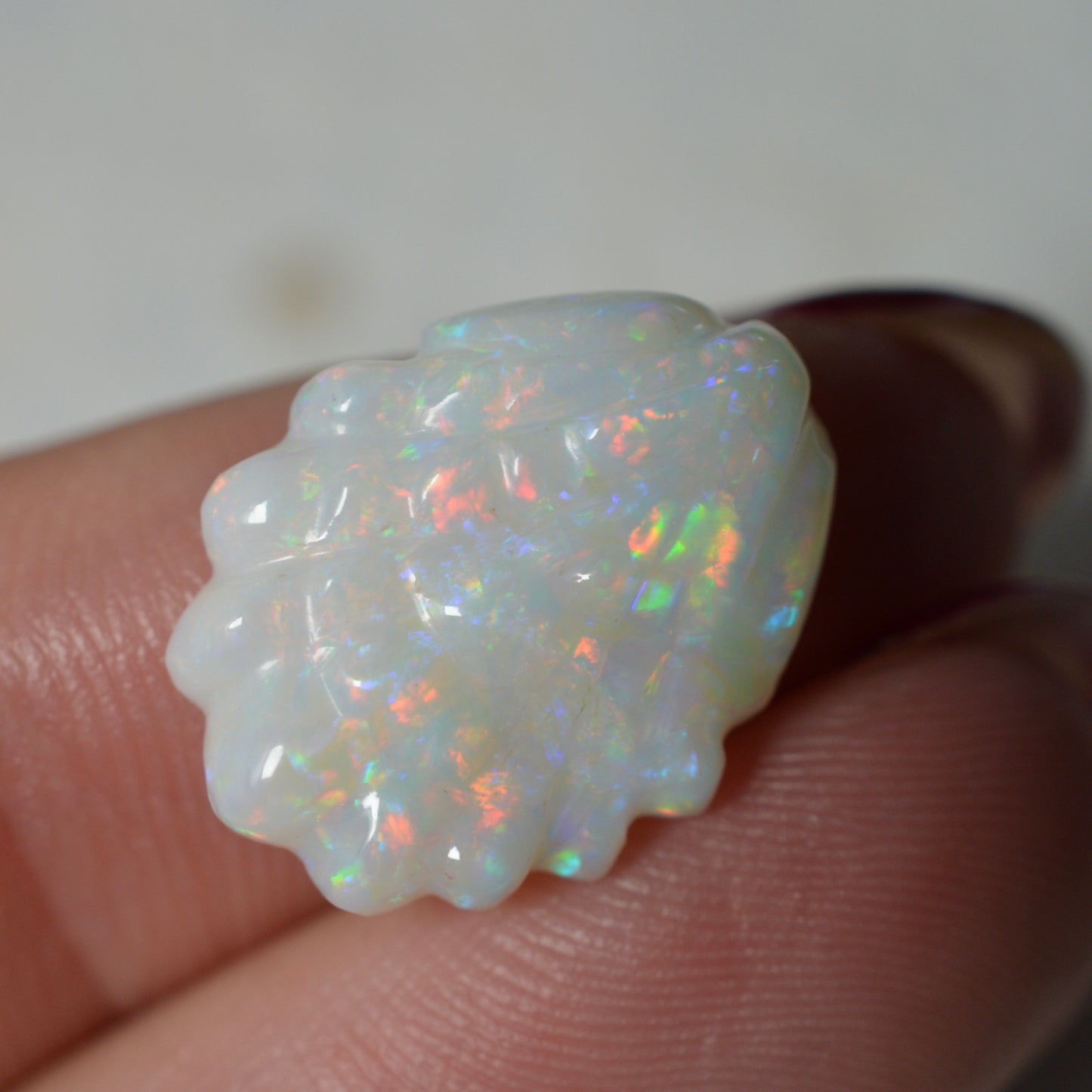 4.87ct White Based Opal Carving