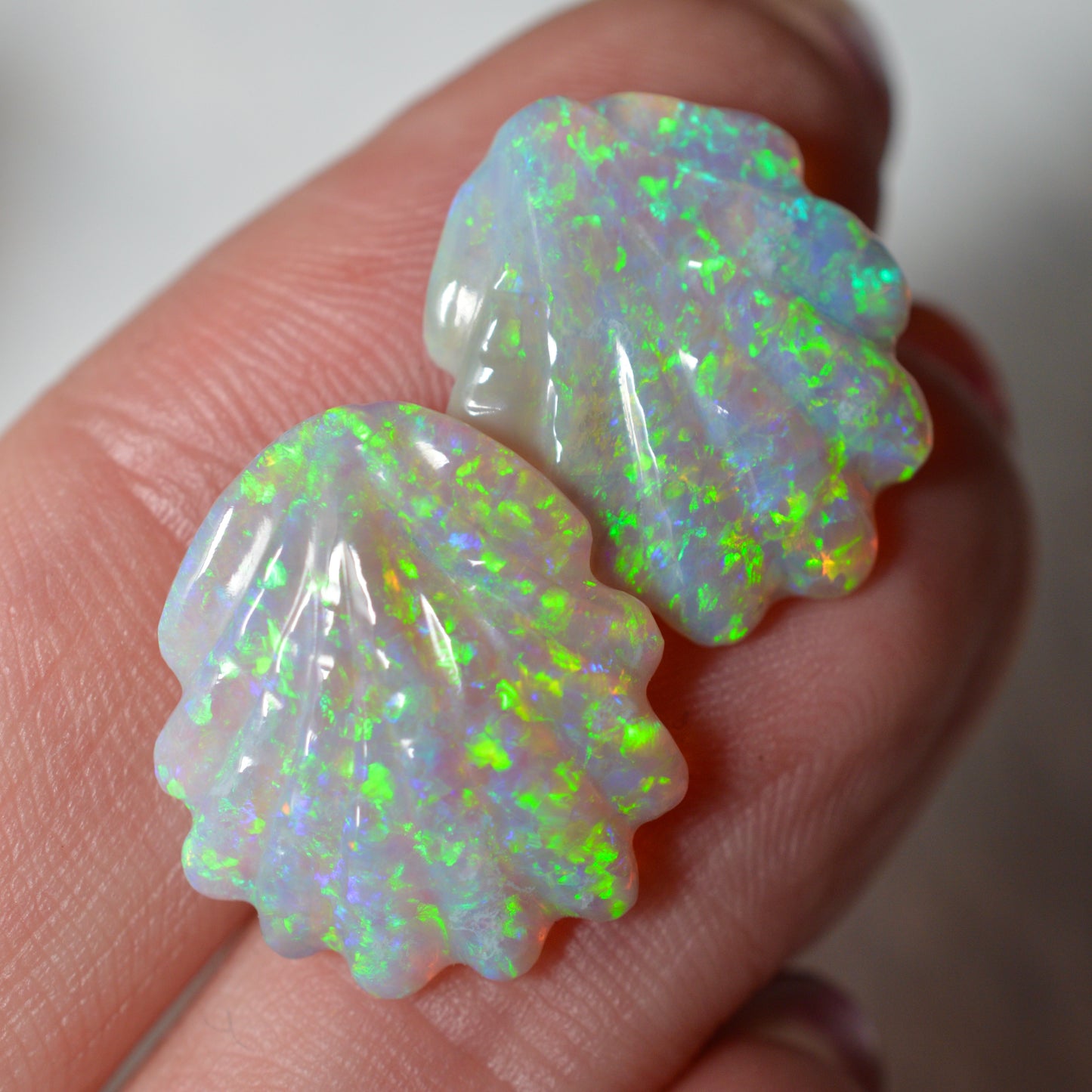 10.16ct Rare Matching Shell Carving