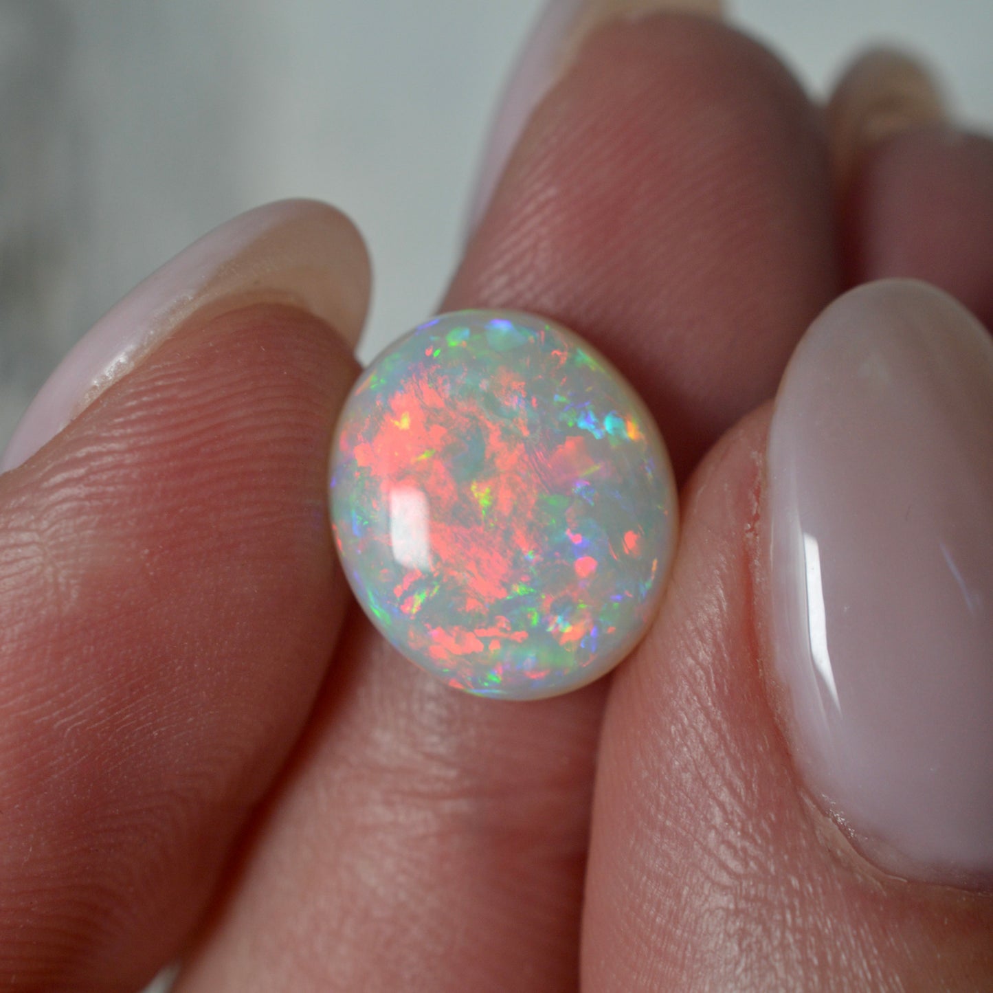 3.26ct Vibrant Red White Oval