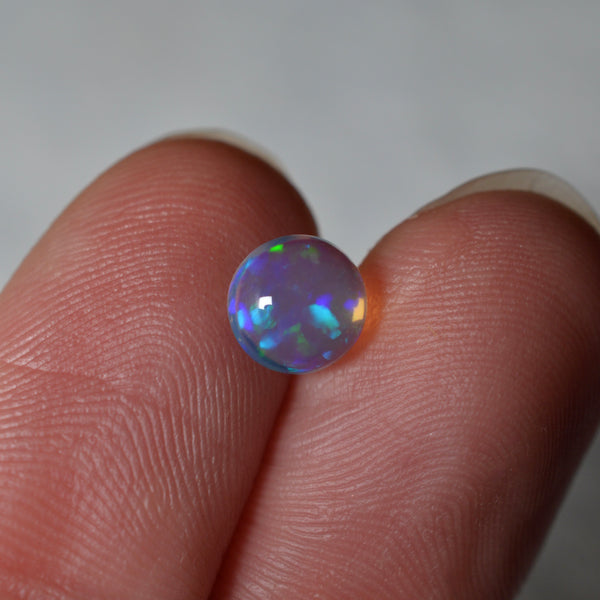 1ct Full Transparent Blue Round