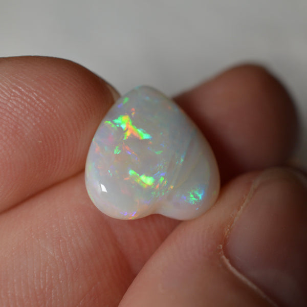 3.72ct White Rainbow Pastel Heart