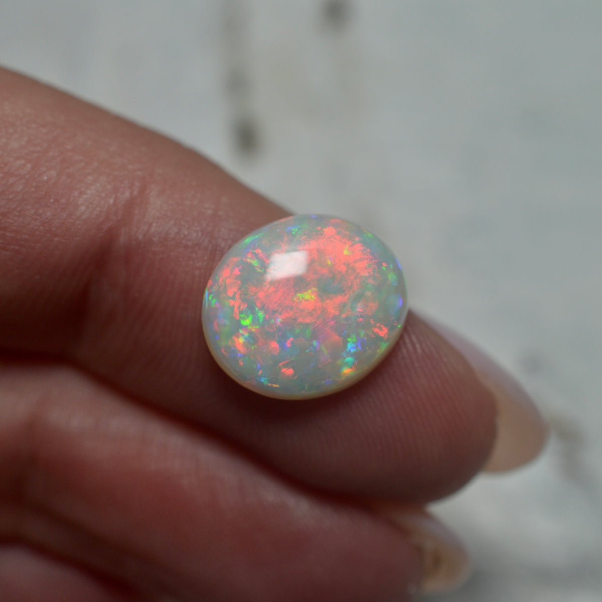 3.26ct Vibrant Red White Oval