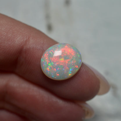 3.26ct Vibrant Red White Oval