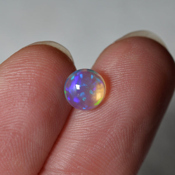 1ct Full Transparent Blue Round