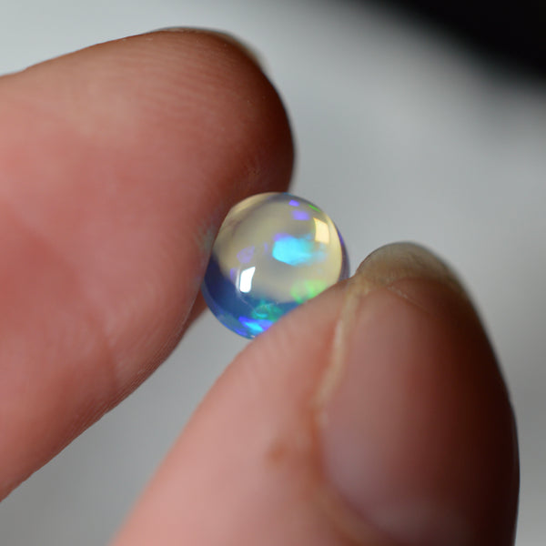 1ct Full Transparent Blue Round