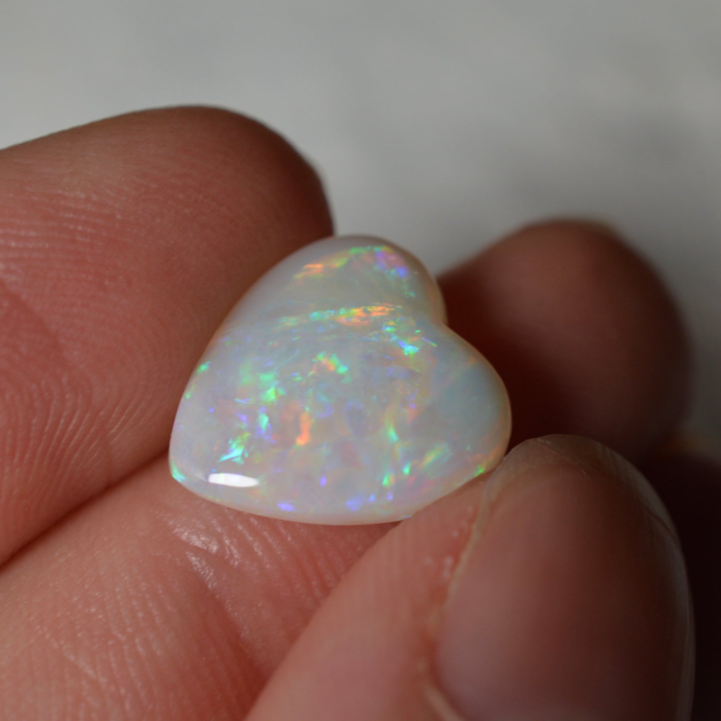 3.72ct White Rainbow Pastel Heart