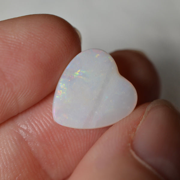 3.72ct White Rainbow Pastel Heart