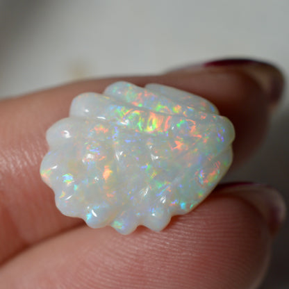 4.87ct White Based Opal Carving