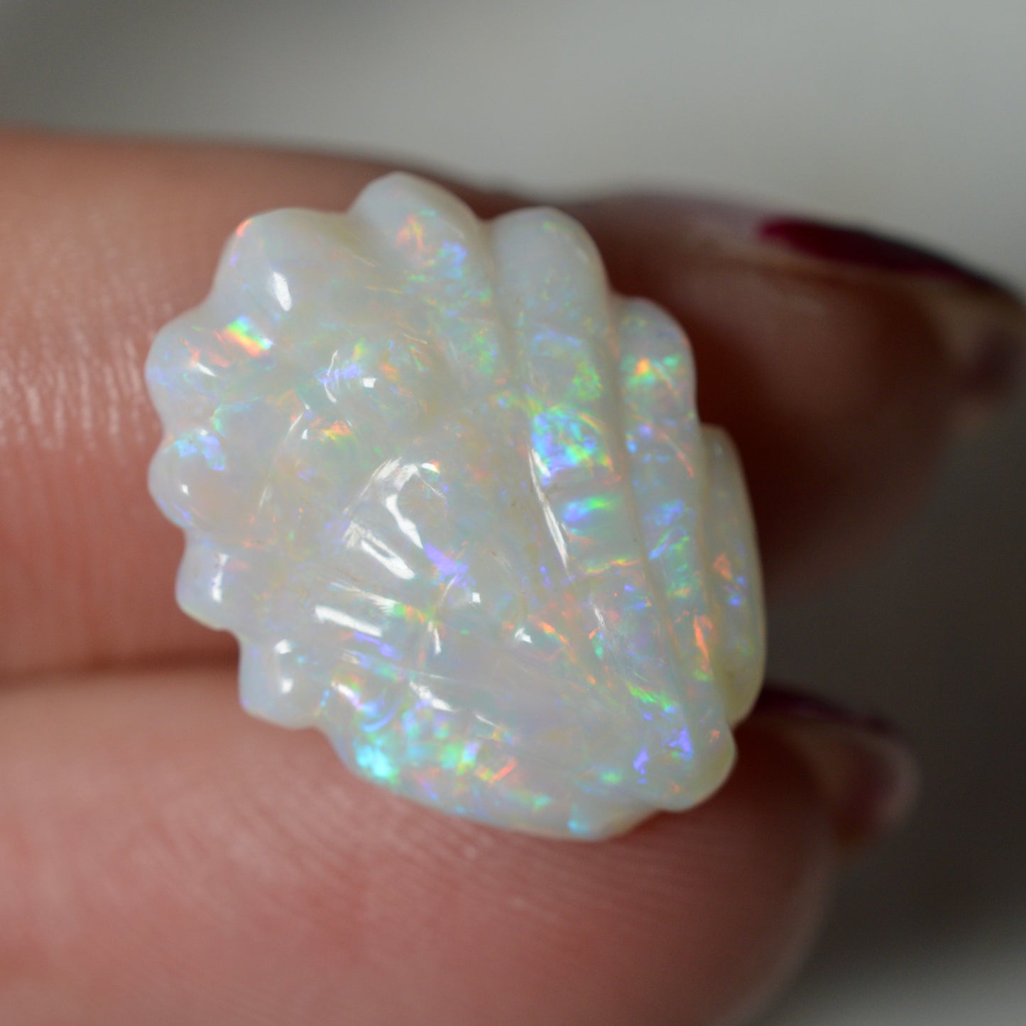 4.87ct White Based Opal Carving