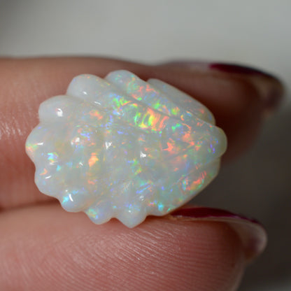 4.87ct White Based Opal Carving