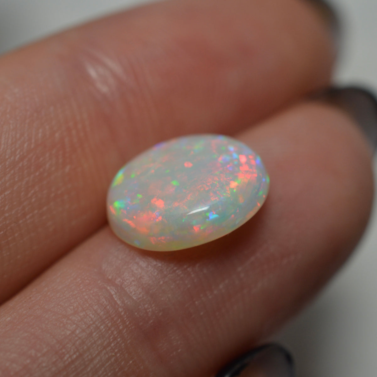 3.26ct Vibrant Red White Oval